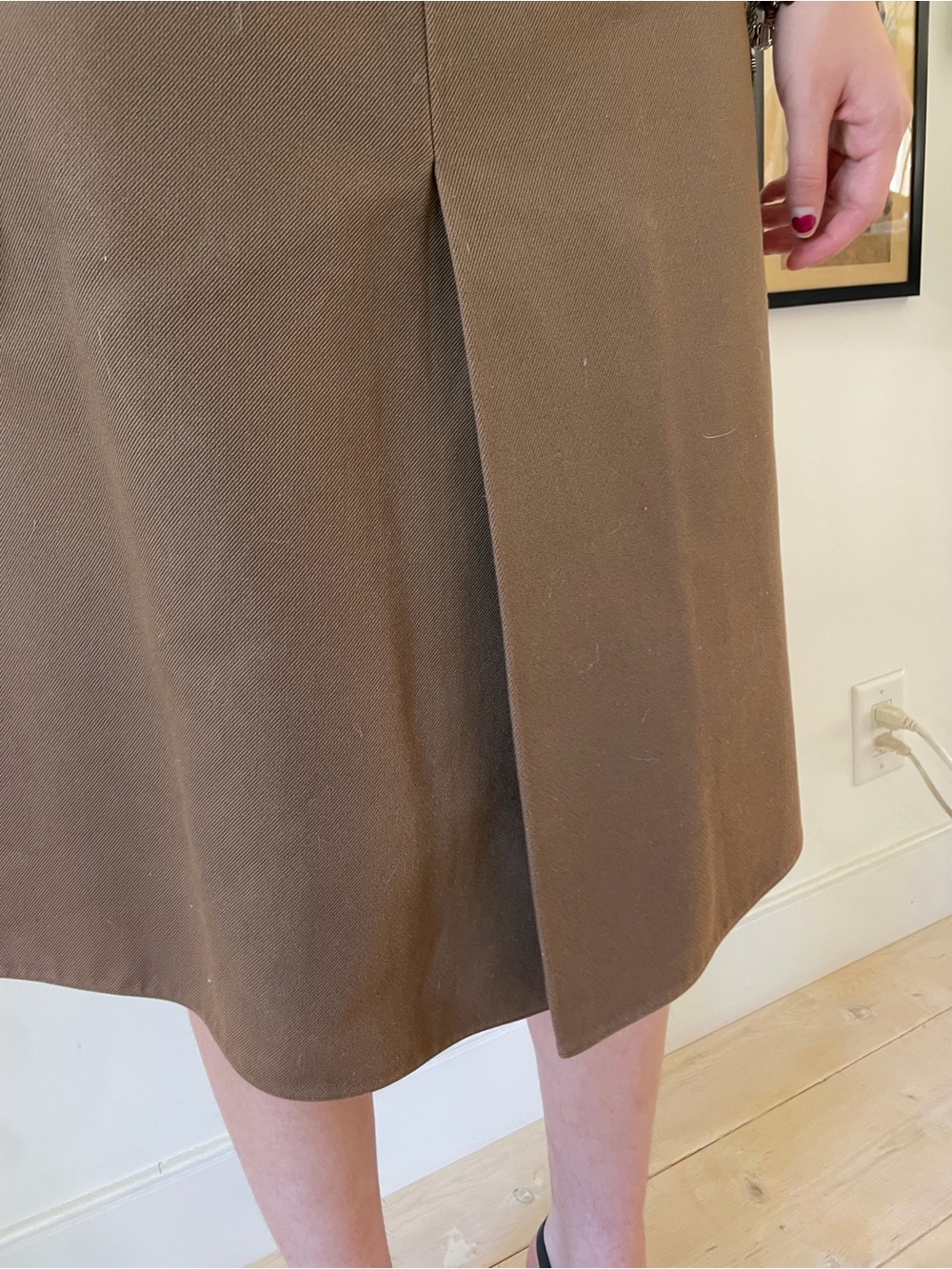 MARNI structured cotton Brown Midi A-Line Skirt - Picture 5 of 6